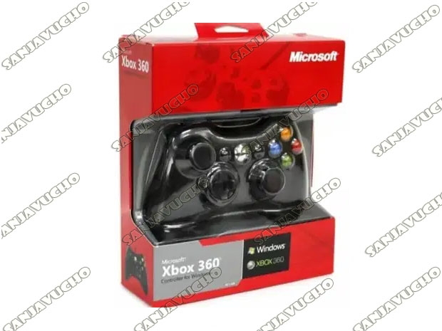 &u+ JOYSTICK XBOX 360 CON CABLE CAJA ROJA
